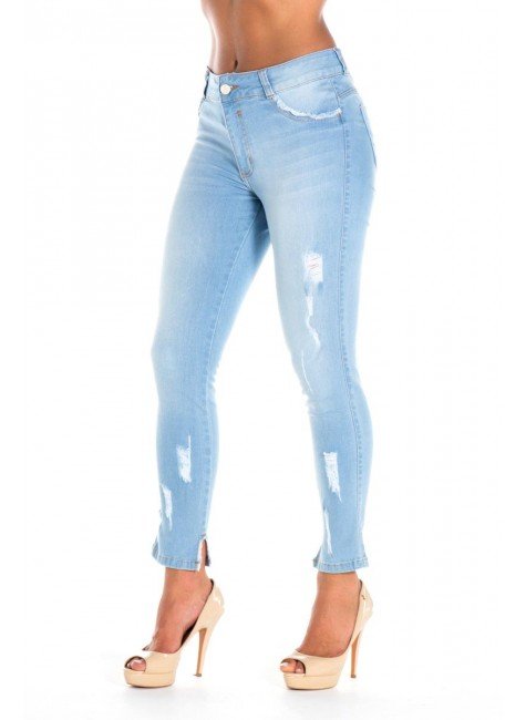jaqueta jeans curta destroyed