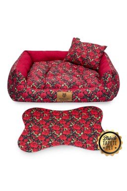 caminha para cachorro tapete pet rosas vermelho cs1003 4