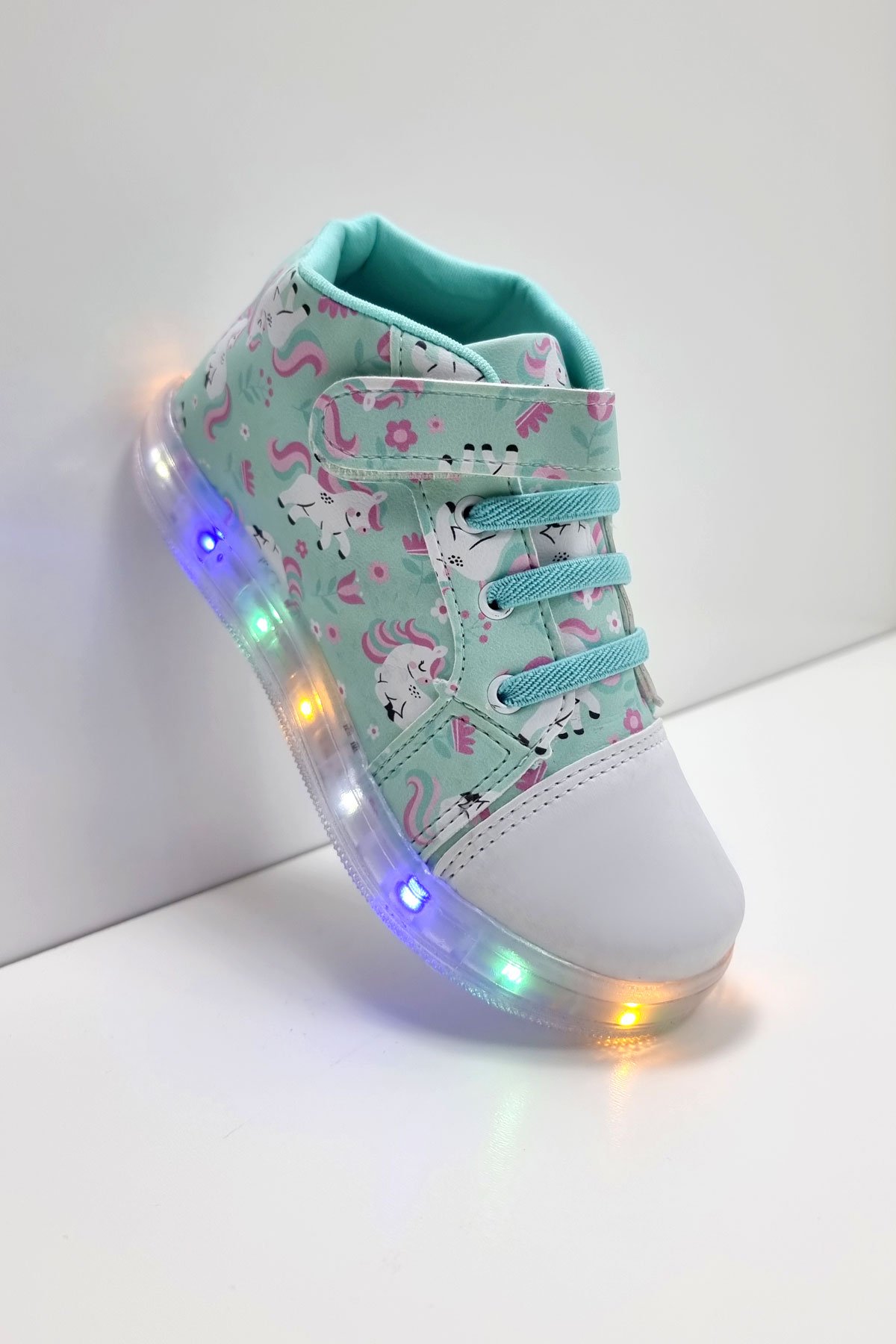 Tênis Led Cano Alto Infantil Menina Verde - Viki