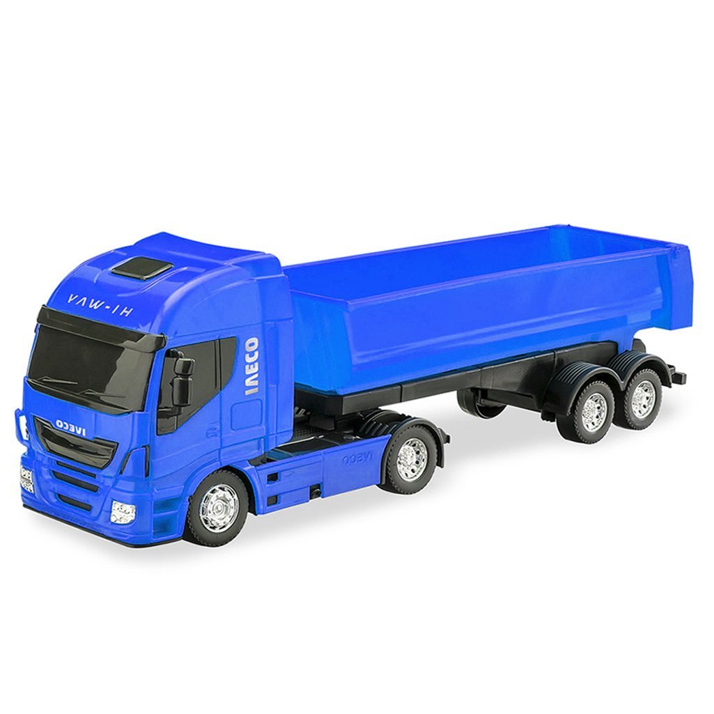 Brinquedo Caminh O Basculante Hi Way Iveco Azul