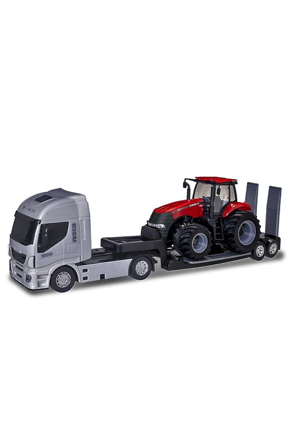 Caminhão Truck A Fricção + 2 Trator Brinquedo Infantil