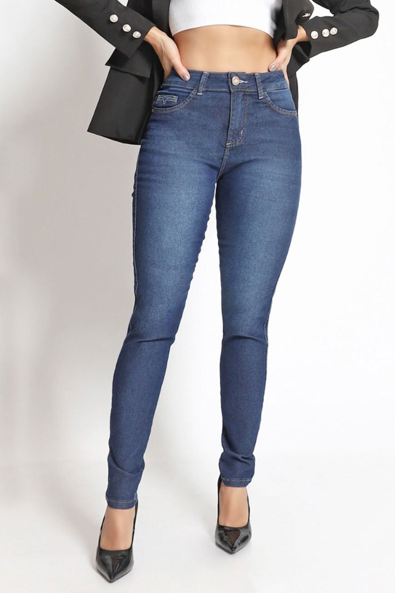 Calça jeans feminina store biotipo cintura alta