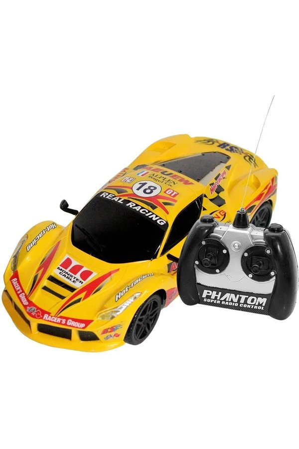 Veículo Carrinho Carro De Controle Remoto Supremus Gt Racer Amarelo -  Bateria Recarregável - Acende Os Faróis - Rádio Controle 07 Funções -  Estrela