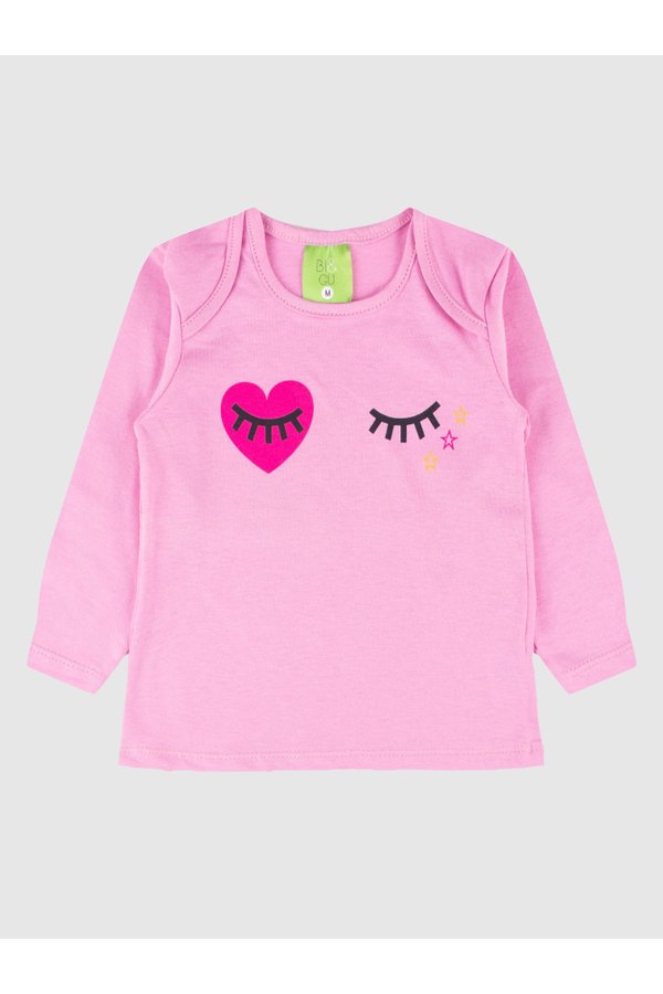 03 blusa bebe feminina rosa chiclete