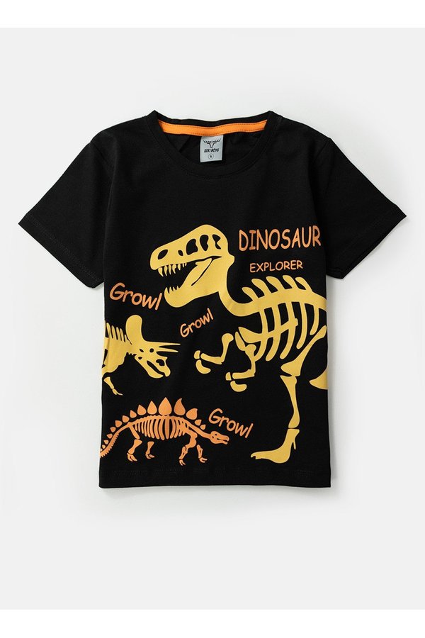 01 conjunto infantil masculino fossil dino 0164 preto keki boys
