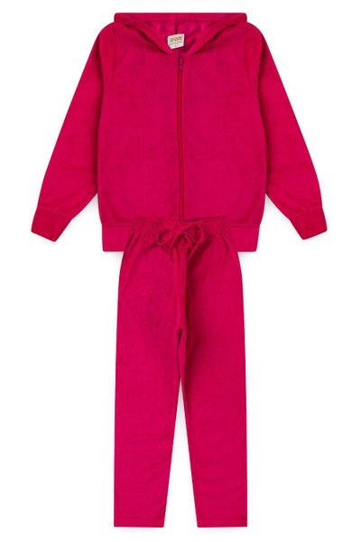 Pijama Fleece com Touca e Zíper Stars Rosê - Plus size - Algodão Doce Ateliê