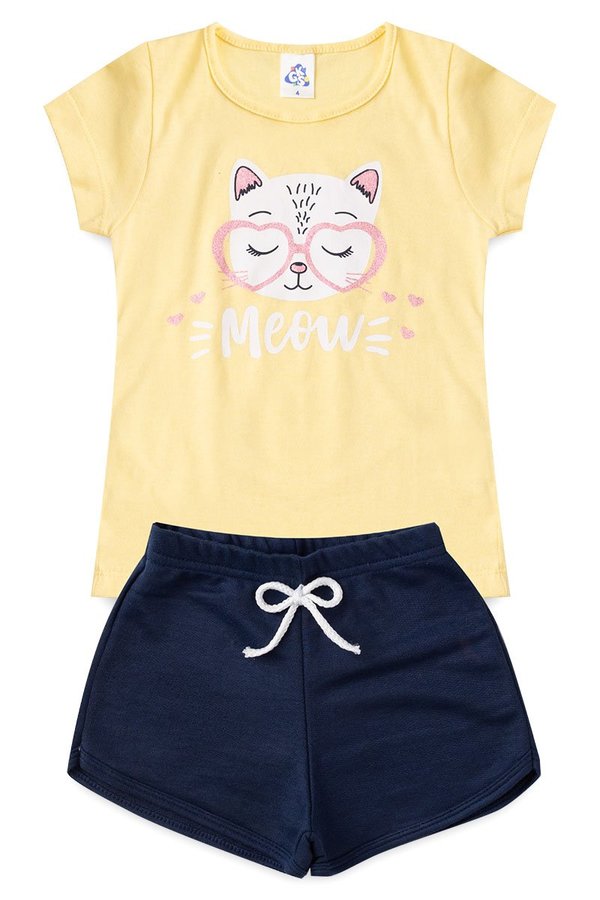 233 789 conjunto infantil de verao para menina blusa e shorts 3038