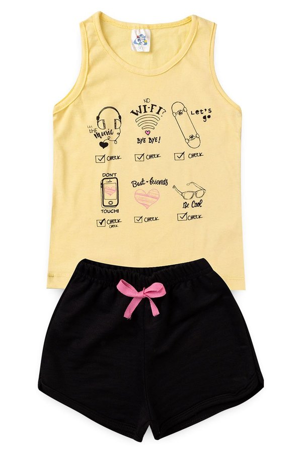 233 833 conjunto infantil de verao para menina regata e shorts 3447