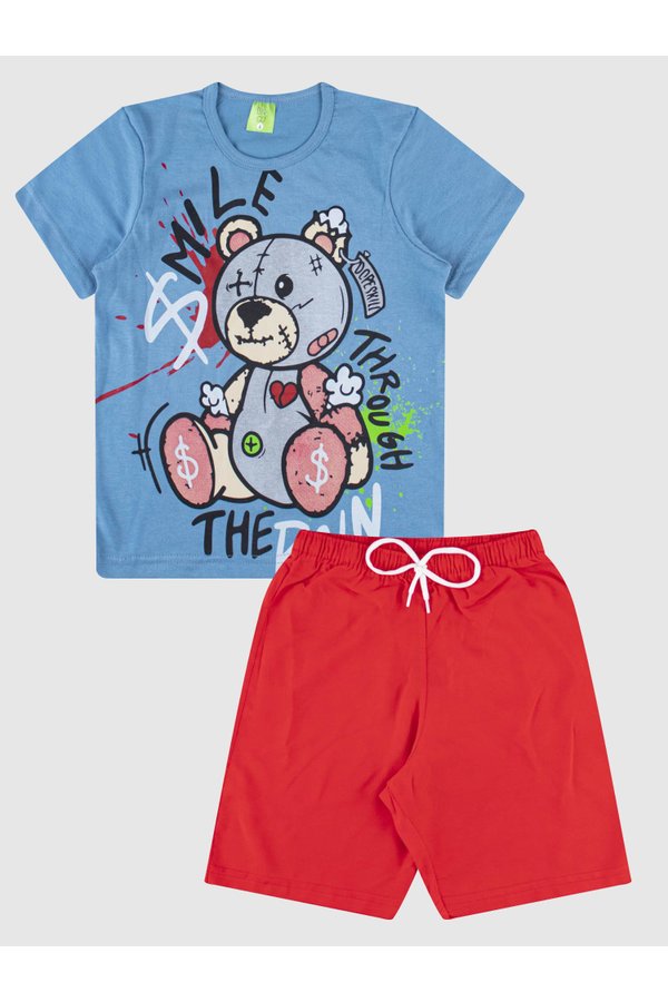 210 7079 853 conjunto infantil camiseta bermuda masculino verao