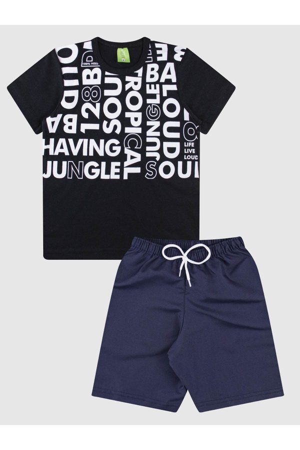 210 7179 1162 conjunto infantil camiseta bermuda masculino verao